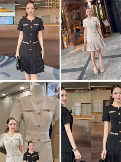 🔥 ✨ สวยหรูเอาอยู่กับเดรสดีไซน์กระโปรงพลีทหรูหรา ใส่ทำงานก็ปัง ใส่ออกงานก็เด่น” 🔥 By CHARISSA KLOSET ✨New arrivals ✨ 🏷️Color: ครีม(Cream),ดำ(Black) 🏷️Size : S,M,L, XL,XXL Code 23400 ▫️S : อก 31-32 เอว 25 สพ 35 ▫️M: อก 33-34 เอว 27 สพ 37 ▫️L : อก 35-36 เอว 29 สพ 39 ▫️XL: อก 37-38 เอว 31 สพ 41 ▫️XXL: อก 39-40 เอว 33 สพ 43 🔸กระโปรงยาว 34-35” ***รุ่นนี้แพทเทรินเล็กกว่าปกตินะคะ*** ลูกค้าดูไซส์ก่อนสั่งด้วยนะคะ 🏷Detail : ชุดเดรสสุดหรูที่ผสมผสานความเรียบโก้และความหวานได้อย่างลงตัว ดีไซน์ทรงเข้ารูปช