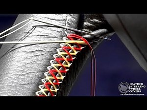 How to Stitch a Leather Steering Wheel Cover – Easy Two-Color Cross Stitch (DIY Installation Guide)