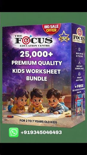 Kids Worksheets Bundle 25,000+ | Printable Learning Pack for 2–7 Years | Instant Download