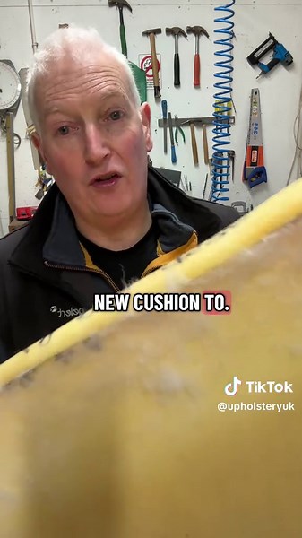 This video I’m showing how I adapted a foam cushion using an electric carving knife. #learnontiktok #upholstery #tutorial #education #learn