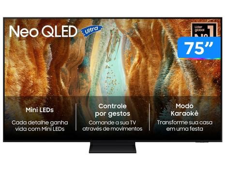 Samsung Vision AI TV 75" NEO QLED Ultra 4K QN70F 2025, Mini LED, Processador com AI, Controle por Gestos, Modo AI, Painel até 144hz - TV 4K Ultra HD - Magazine Magalutopsite