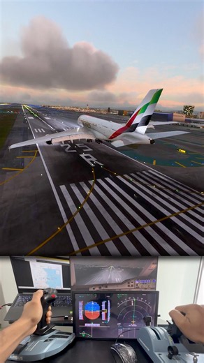 Emirates A380 Greets the Sunrise at LAX Runway 25R #emirates