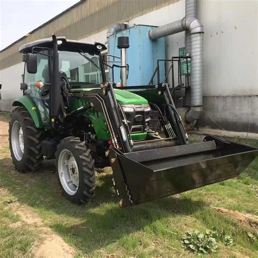 Affordable High-capacity 4X4 WD Compact Tractor with Front and Excavator Loader, Ready for Immediate Delivery