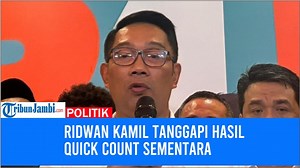 2.9K views | Download aplikasi berita TribunX di Play Store atau App Store untuk dapatkan pengalaman baru Calon Gubernur Jakarta nomor urut 1, Ridwan Kamil, menyampaikan tanggapan soal hasil hitung cepat atau quick count sementara dari sejumlah lembaga survei per Rabu sore ini. Editor Video: Rian | Tribun Jambi | Facebook