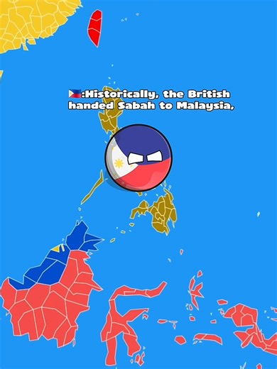 Philippines 🇵🇭 vs Malaysia 🇲🇾 Over Sabah 👀 #Countryballs #shorts