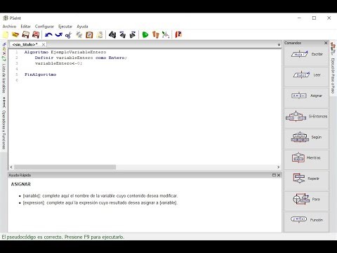 Crear variable tipo entero en Pseint