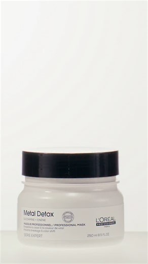 L'Oréal Professionnel Paris on Instagram: "Take a peek inside the Metal Detox mask jar. 🤍 A rich, satisfying texture meets a powerful formula — for hair that feels instantly stronger, smoother, and deeply hydrated. Just 1 minute to refill 1 million micro-breaks* and deliver 72h of hydration and softness. ✨ Have you tried the magic yet? #LorealPro #MetalDetox #hairbreakage #hairmask *Instrumental test."