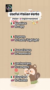 3.3K views · 71 reactions | Useful Italian Verbs (Italian +  English translation)#LearnItalian #ItalianVerbs #ItalianForBeginners #ItalianSchoolWords #VoiceOverReel #DailyItalian #BritishEnglish #ItalianLanguage #ShortsItalian #ItalianWithTranslation | Piccolo Maestro | Facebook