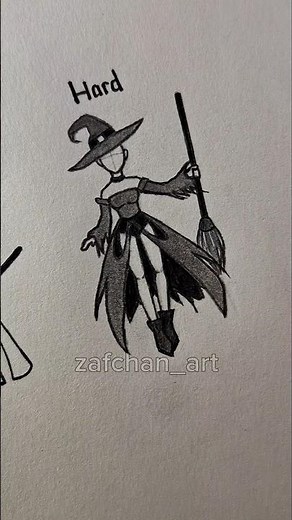 How to draw body (witch) Easy to Hard ✨️ #drawing #tutorial #howtodraw #sketch #art #shortvideo
