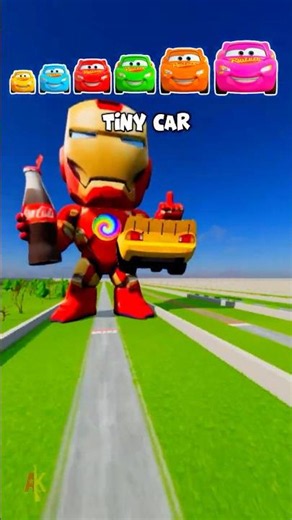 🌟Big & Small Cars vs Iron Man Portal! 🤯🌟 #shorts #beamngdrive