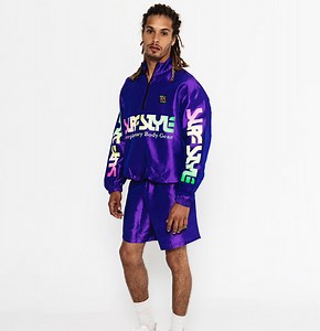 Surf Style Retro Iridescent Purple Interplanetary Windbreaker