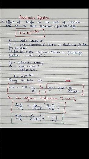 Chemical kinetics|Arrhenius equation|Chemistry