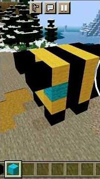 How to Build a Cute Bee in Minecraft 🐝 | Easy Minecraft Pixel Art #shorts #minecraft