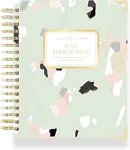 Day Designer 2022 Daily Monthly Planner, January - December, Durable Artfully Abstract Hardcovers, Spiral Bound, 9" x 9.75" Overall