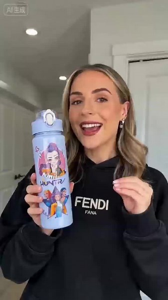 K-POP Witch Group New Style Plastic Water Bottle Portable Kids Outdoor Straw Cup Cross-Border Children Straw Water Bottle