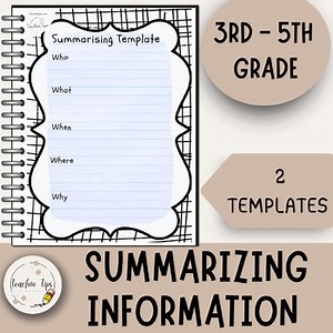 Informational Writing Summarizing Template | Who What When Where Why