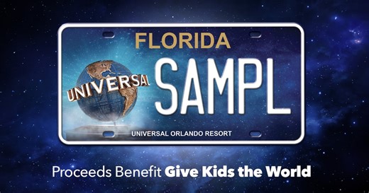 Universal Orlando reveals specialty license plate to support Give Kids The World