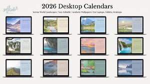 2026 Kalender Wallpaper | Desktop Hintergründe (Digitaler Download, kostenlose PDF-druckbare Version) - Etsy.de