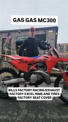 FRESH GAS GAS MC300 WITH FULL BILLS FACTORY RACING EXHAUST SYSTEM, FACTORY EXCEL RIMS AND TIRES WITH FACTORY SEAT COVER IN RED AND BLUE! Call or Text Jr. AND GET ON THE GAS! (860)471-0192 | Kaplan Cycles