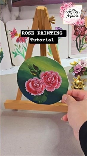 Roses painting Tutorial Step by Step #art #easy #youtubeshorts