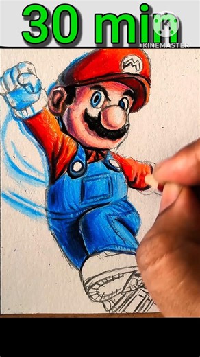 Drawing Mario in 30 sec, 3 min, 30 min | The Super Mario Galaxy movie #mario