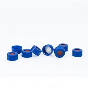 ALWSCI 9-425 HPLC Screw Thread Caps with Septa, White PTFE/Red Silicone Septa for 2ml ND9 Autosampler Vials, 100 pcs/pk