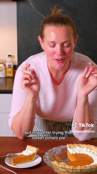 Homemade Sweet Potato Pie Recipe! Easy sweet potato pie with fresh sweet potatoes, a short list of ingredients, and our favorite foolproof pie crust. It’s fantastic, especially when topped with homemade whipped cream. Your family and friends will thank you for making this incredible pie. Recipe Full Length Video LINKED in bio! Or Google “inspired taste sweet potato pie” #pierecipe #thanksgivingrecipes #sweetpotatoes #sweetpotatopie #dessertrecipe