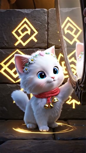 Ep3 Mirror of Awakening… Momo Discovers a Mystery #catspirit #cat #cute #aianimation #viral#shorts