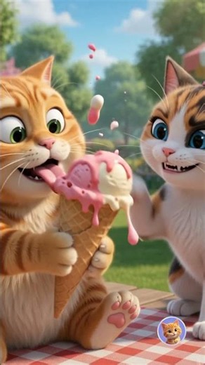 Battle for the ice cream ended in a total disaster! 🍦🐱 Kitty Tales - Funny Cat Cartoon