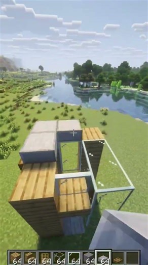 Modern Tiny 3x3 Starter House in Minecraft #minecraft #minecraftbuilding