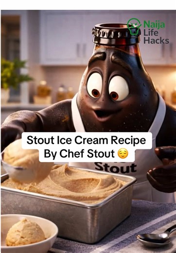 🍨 Chef Stout just dropped a new one… and this one no normal. Today’s recipe: Creamy Stout Ice Cream (No Machine) 😤🔥 Yes — made from stout, and it came out smooth, rich, and dangerously addictive. Watch the full process… then try am yourself 👇 --- 🥣 INGREDIENTS • 1 cup stout (Guinness or any stout) • 2 cups heavy cream (very cold) • 1 can (≈ 400g) sweetened condensed milk • 1 teaspoon vanilla extract • 2 tablespoons sugar (optional) --- 👨🏽‍🍳 STEPS 1. Reduce the stout Simmer on low heat fo