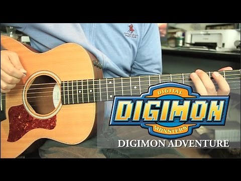 Como tocar "Digimon Adventure" en Guitarra - Tutorial + TAB (HD)