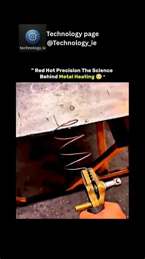 Technology page on Instagram: "🔥 Red Hot Precision: The Science Behind Metal Heating 🔥 Watch the mesmerizing moment when precision meets power in the art of metal heating. This intense demonstration showcases the incredible physics of induction heating, where a coil transforms electrical energy into scorching heat that turns metal red hot in seconds. The focused, controlled flame-like intensity highlights the engineering marvel behind shaping and treating metals with exact accuracy. Every spar
