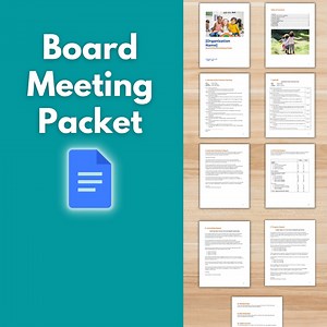 BOARD MEETING PACKET Template - Board of Directors, Nonprofit Template, Board Agenda, Meeting Minutes, Financial Statement, Google Docs - Etsy