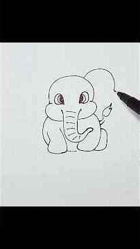 How To Draw Easy Baby Elephant Drawing 🤔??? #easydrawing #ytshorts