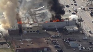 UPDATE: Denver Fire Dept crews now have the upper hand on the two-alarm hotel fire at the old Rockies Inn. Ramps off I-25 at Evans are all closed. More as we get it. http://cbsloc.al/1RRDmRZ | CBS Colorado