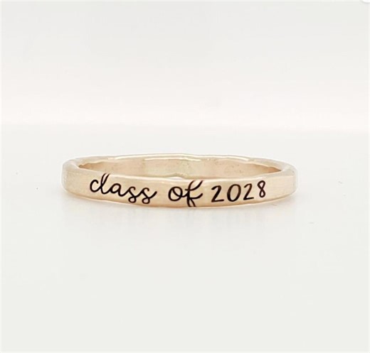 Simple Class Ring | Classy Gold Filled, Silver Personalized Stacking Ring Christmas Gift - Etsy