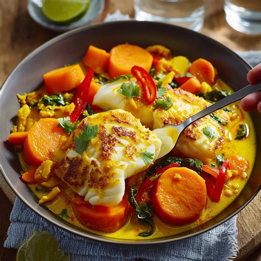 Ragoût Poisson Curcuma Légumes Liste des ingrédients → Légumes 2 grandes carottes, coupées en morceaux de 1,5 cm 2 patates douces, épluchées et tranchées en rondelles épaisses de 1,5 cm → Assaisonnement et marinade 30 ml d'huile d'olive 30 ml de jus de citron vert frais 2,5 ml de sel fin .... 𝐋𝐚 𝐫𝐞𝐜𝐞𝐭𝐭𝐞 𝐜𝐨𝐦𝐩𝐥è𝐭𝐞 👇👇👇 | Recettes faciles et rapides