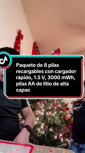 Paquete de 8 pilas recargables con cargador rápido, 1.5 V, 3000 mWh, pilas AA de litio de alta capacidad.#bateria #bateriarecargable #pilas