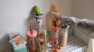 Fruit Infuser Water Bottle, Foldable Straw Water Cup, Water Bottles with Straw, Simply Bottles, LeakProof & Shatter-Proof (Yellow)