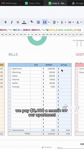 Comment “BUDGET” and I’ll send you my FREE template 💸🤗 #budgeting #savemoney