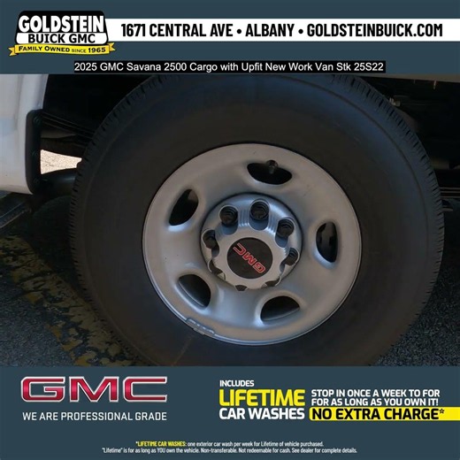 2025 GMC Savana 2500 Cargo with Upfit New Work Van Stk 25S22