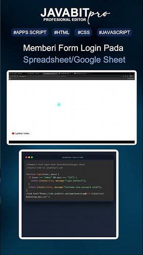 #JP105Memberi Form Login Pada Spreadsheet/Google Sheet Menggunakan Web Apps Script V2