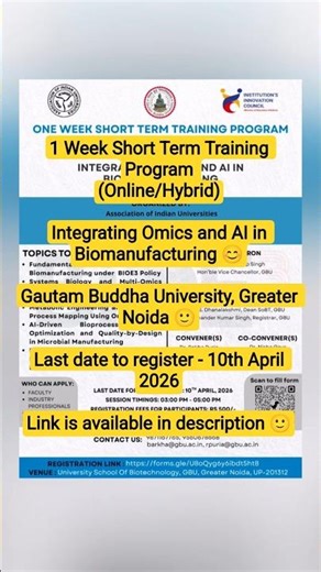 Integrating Omics and AI in Biomanufacturing, Gautam Buddha University #noida #delhincr #delhi #ai