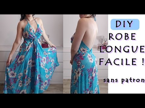 DIY Long Dress Easy to Sew! No Pattern Required.