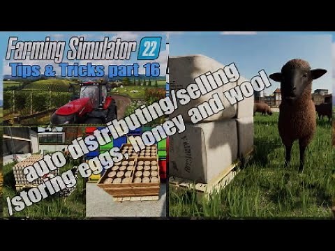 FS22 Tips and Tricks Mod #16 Auto distributing, selling,storing of pallets wool/eggs/honey (console)
