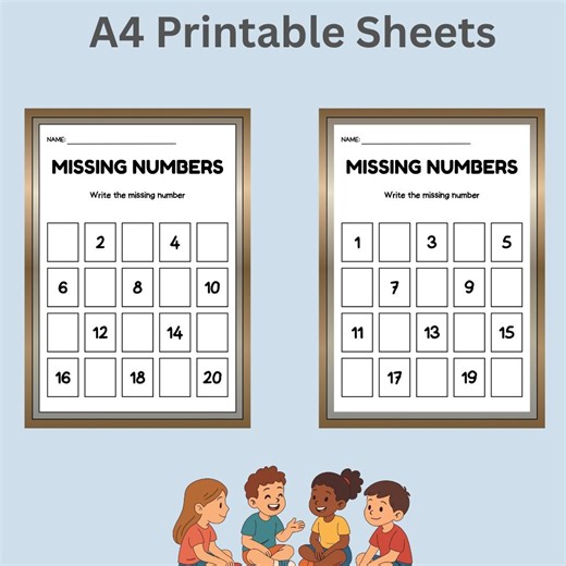Missing Numbers Worksheet A4 Printable | Number Sequencing Even & Odd Numbers | Preschool Kindergarten Math Activity - Etsy