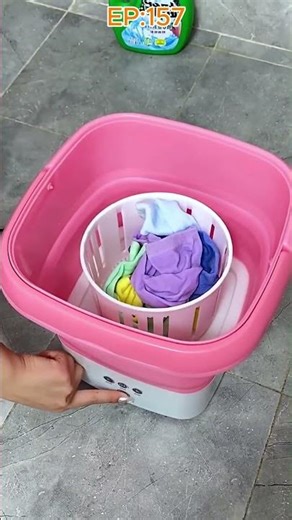 Apartment Essential 🚿 11L Portable Foldable Washing Machine #amazonfinds #viralreels #gadgetreview