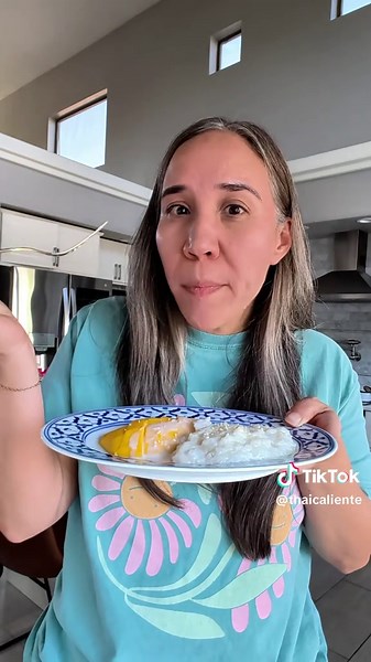 Thai sticky rice with Mango 🥭 Make this popular Thai dessert at home. Here's what you'll need: 1 Cup Sweet (Glutinous) Rice see notes 13 ounces Coconut Cream or Full Fat Canned Coconut Milk ¼ Cup White Sugar add more if you like it sweeter ½ tsp Salt 2 Mango You want them to be semi soft and ripe. ▢Optional: Toasted sesame seeds or mung beans for garnish. #mangostickyrice #stickyricewithmango #thaidessert