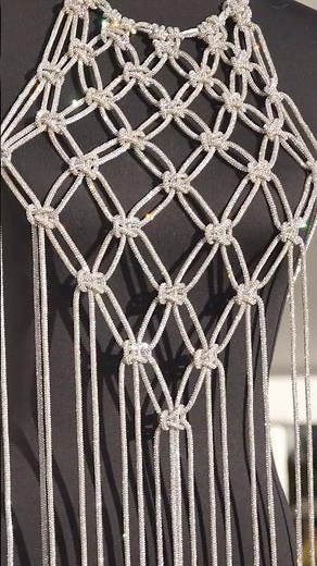 Macrame top with diamond cord 💎 Makramee Strass Top 💎 макраме топ из страз 💎 Makrome Büstiyer